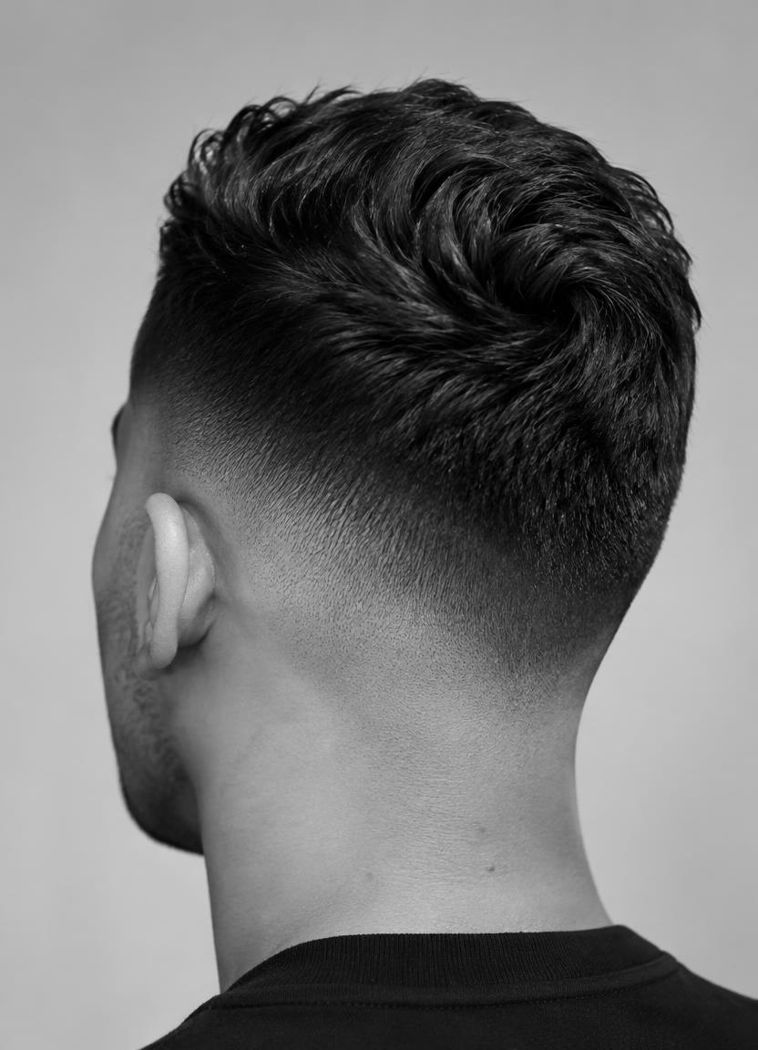 Precision skin fade from behind